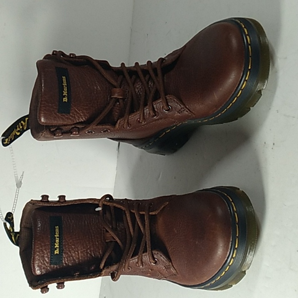 New, Dr. Martens Dark Brown Leather Boots Size 5M...6W.